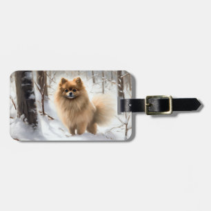 Etiqueta Para Maletas Navidades de Pomeranian Let It Snow