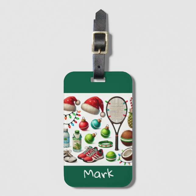 Etiqueta Para Maletas Navidades de tenis temáticos (Anverso vertical)