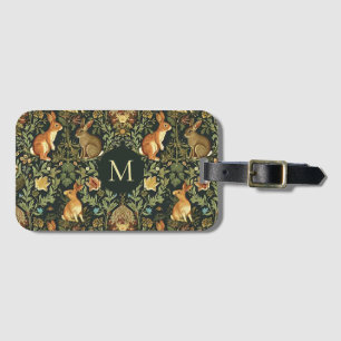 Etiqueta Para Maletas Navidades de William Morris Woodland Floral Rabbit