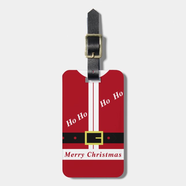 Etiqueta Para Maletas Navidades divertidos etiquetan equipaje Santa Clau (Frente Vertical)