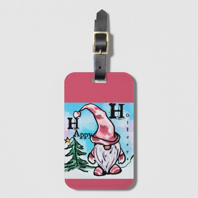 ETIQUETA PARA MALETAS NAVIDADES GNOME (Anverso vertical)