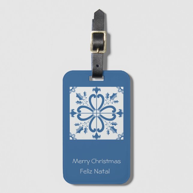 Etiqueta Para Maletas Navidades hojas y pétalos de flores (Anverso vertical)