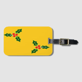 Etiqueta Para Maletas Navidades holly on naranja