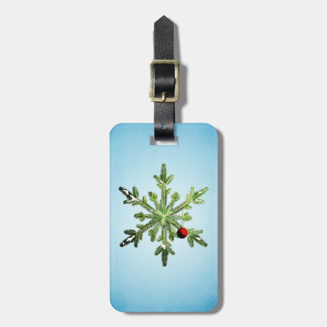 Etiqueta Para Maletas Navidades Pine Snowflake (Frente Vertical)