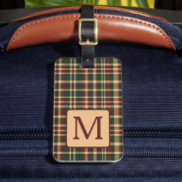 Etiqueta Para Maletas Navidades rojos y verdes vintage tocan monograma