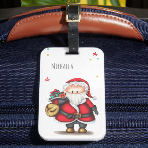 Etiqueta Para Maletas Navidades simples y simples Santa Claus