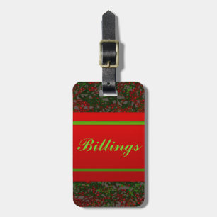 Etiqueta Para Maletas Navidades Tinsel Striped Design