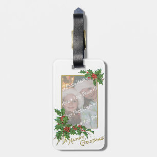 Etiqueta Para Maletas Navidades Vintage Happy de Add-A-Photo