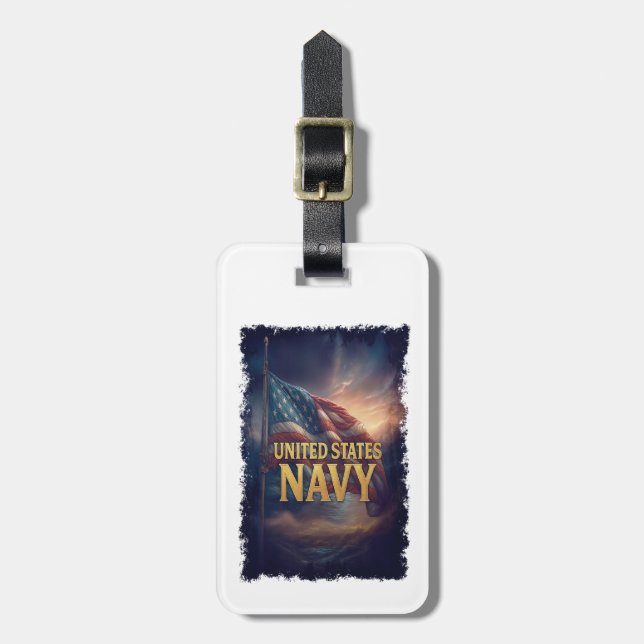 Etiqueta Para Maletas Navy USN VETERAN (Frente Vertical)