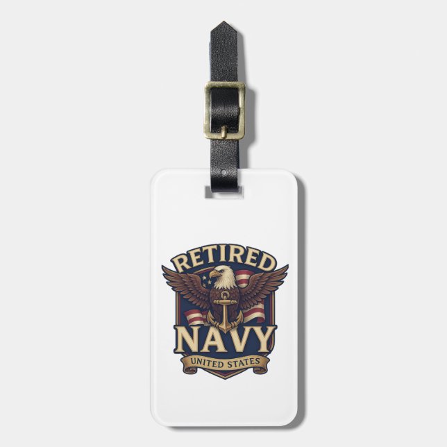 Etiqueta Para Maletas Navy USN VETERAN (Frente Vertical)