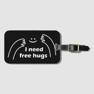 Etiqueta Para Maletas Necesito abrazos gratis, bebé camiseta