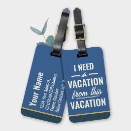 Etiqueta Para Maletas Necesito unas vacaciones de estas vacaciones Humor