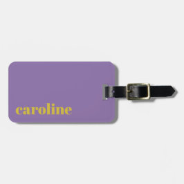 Etiqueta Para Maletas Negrita morado brillante y amarillo moderno person