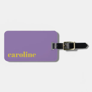 Etiqueta Para Maletas Negrita morado brillante y amarillo moderno person
