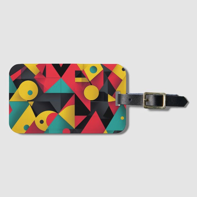 Etiqueta Para Maletas Negrita Resumen geométrico arte moderno (Anverso horizontal)