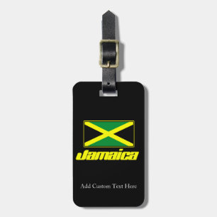 Etiqueta Para Maletas Negro con bandera de Jamaica