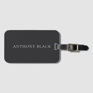 Etiqueta Para Maletas Negro Mate Minimalista Sencillo Elegante Clásico