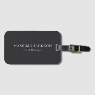 Etiqueta Para Maletas Negro Mate Profesional Sencillo Moderno Elegante