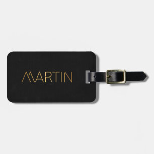 Etiqueta Para Maletas Negro personalizado del oro de Martin de la fuente