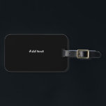 Etiqueta Para Maletas Negro, simple plantilla negra, personalizar,<br><div class="desc">Plantilla negra,  simplemente negra,  lista para personalizar texto blanco.</div>