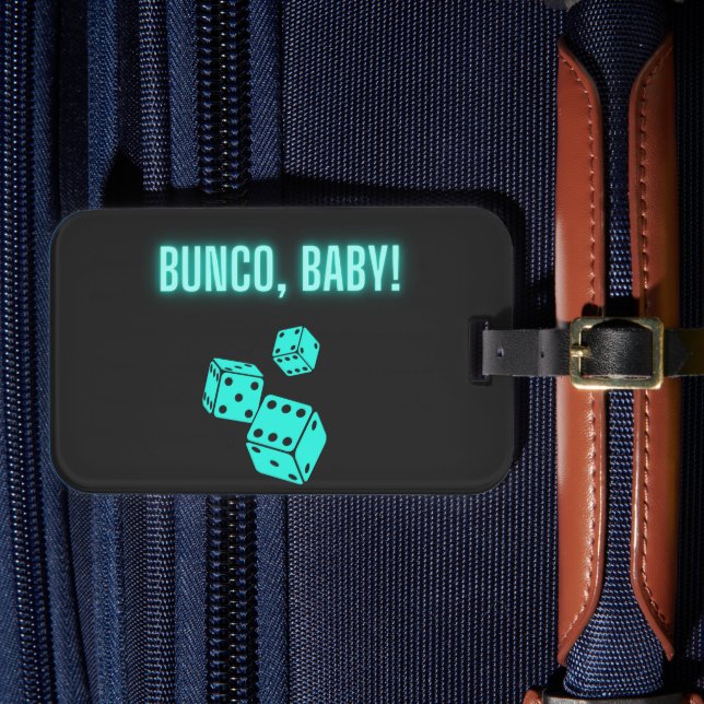 Etiqueta Para Maletas Neon Aqua Bunco Baby (Anverso In Situ 4)