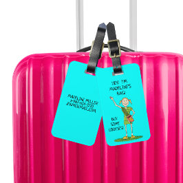 Etiqueta Para Maletas Neon BLUE Chica Scout JUNIOR | PERSONALIZADO