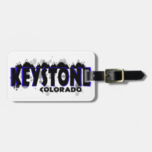 Etiqueta Para Maletas Neon blue grunge Keystone Colorado