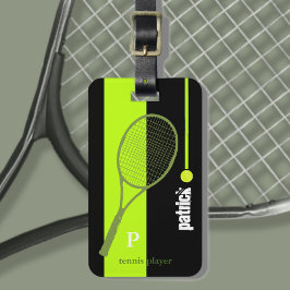 Etiqueta Para Maletas Neon Green Sport Tennis personalizado