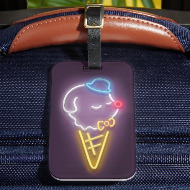 Etiqueta Para Maletas Neon Ice Cream (Anverso In situ 2)
