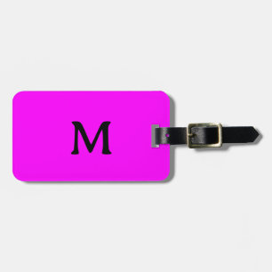 Etiqueta Para Maletas Neon PInk Magenta Monograma Regalo de nombre perso