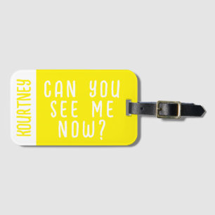 Etiqueta Para Maletas Neon Yellow Custom Name Modern Bold Funny