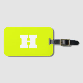Etiqueta Para Maletas Neon Yellow Monogramed Trendy Travel Bright