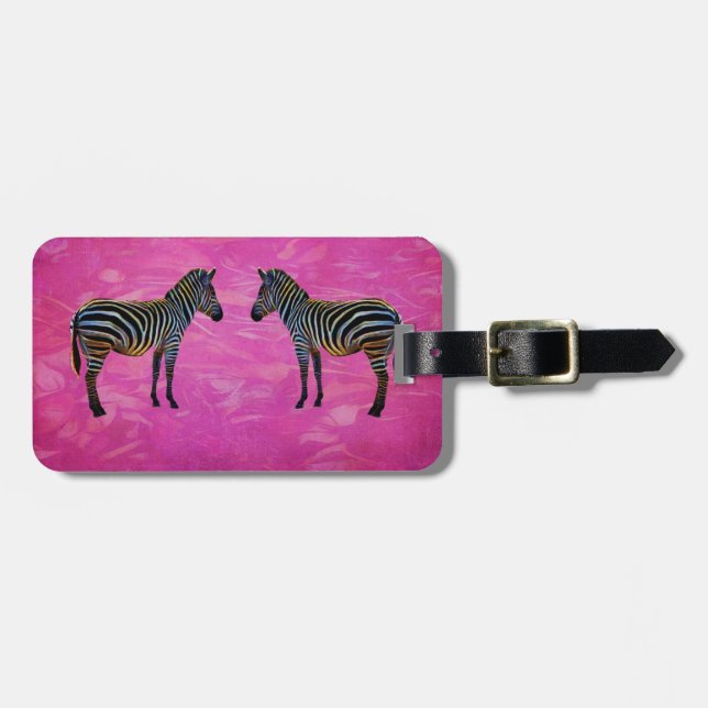 Etiqueta Para Maletas Neon Zebra Reflection Customized Address Phone (Frente Horizontal)