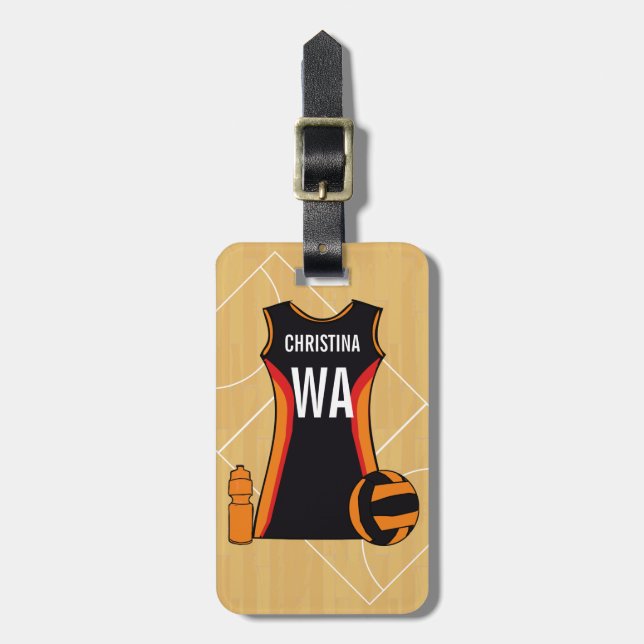 Etiqueta Para Maletas Netball personalizado único (Frente Vertical)