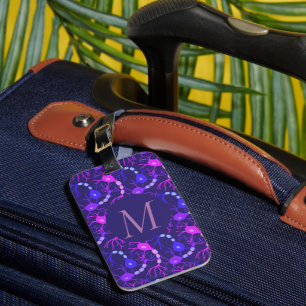 Etiqueta Para Maletas Neuronas Conectadas Neon Morado