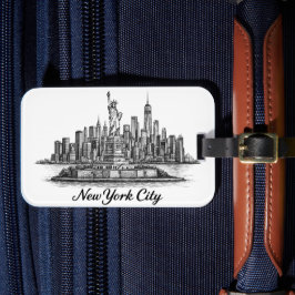 Etiqueta Para Maletas New York City Skyline Line Art Illustration