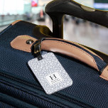 Etiqueta Para Maletas Niebla | Monograma de impresión de leopardo pastel<br><div class="desc">La etiqueta de equipaje monogramado en moda es una versión pastel más suave de la tendencia de impresión animal, con un patrón de impresión de leopardo gris claro y blanco. Personalice su monograma inicial único y su nombre en la parte delantera, y añada su información de contacto en la parte...</div>