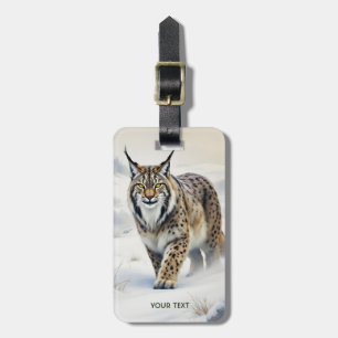 Etiqueta Para Maletas Nieve de invierno de Fantasy Cute Lynx