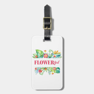 Etiqueta Para Maletas Niña de las Flores Boda Tropical de Destino
