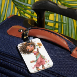 ETIQUETA PARA MALETAS NIÑA DULCE Y CAPRICHOSA EN LA PLAYA