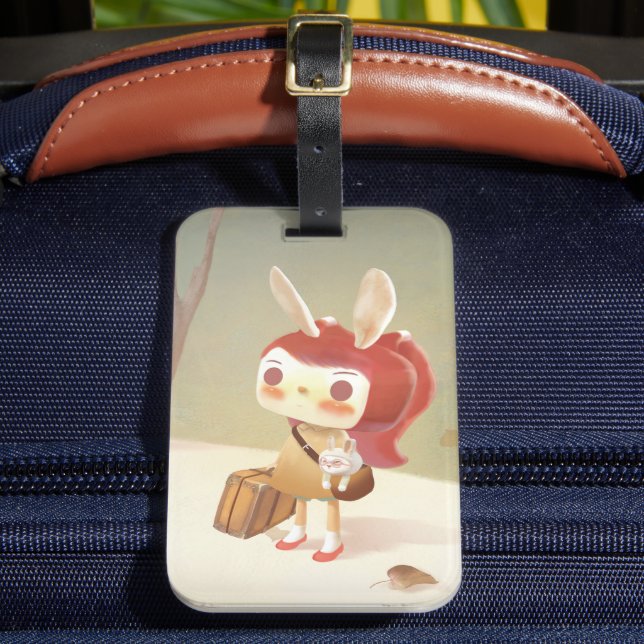 Etiqueta Para Maletas Niña perdida en el bosque (Anverso In situ 2)