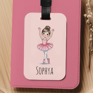 Etiqueta Para Maletas Niñas Bailarina Rosa Lindo Kids