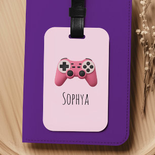 Etiqueta Para Maletas Niñas Controlador de videojuegos rosa para niños