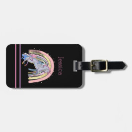 Etiqueta Para Maletas Niñera del arcoiris pastel moderno