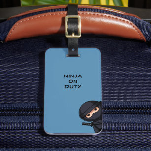 Etiqueta Para Maletas Ninja Furtivo en Azul