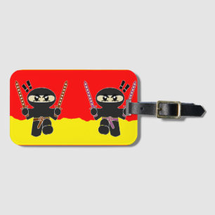 Etiqueta Para Maletas ninjas enojadas