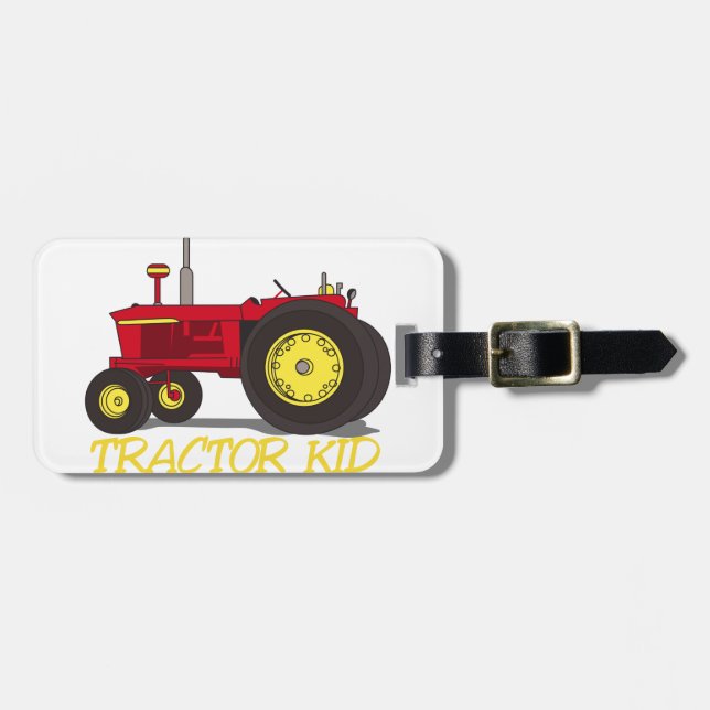 Etiqueta Para Maletas Niño del tractor (Frente Horizontal)