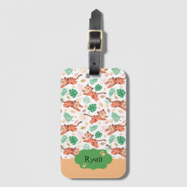 Etiqueta Para Maletas Niños cortan el Safari de la Selva Salvaje del Tig