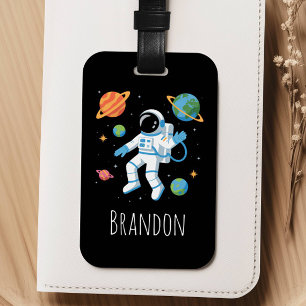 Etiqueta Para Maletas Niños Lindos Astronautas Espaciales Kids