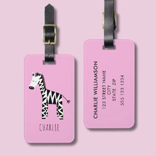Etiqueta Para Maletas Niños lindos de Zebra